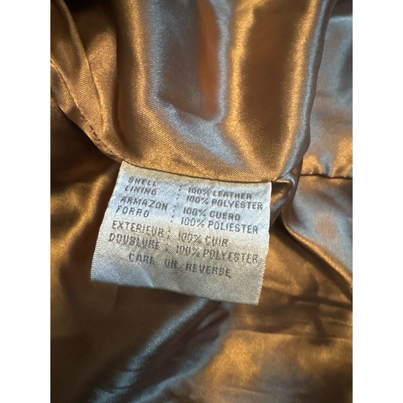 Vintage 90s Nine West Beige Soft Lather Button Up Jacket Women's Small - Picture 12 of 12